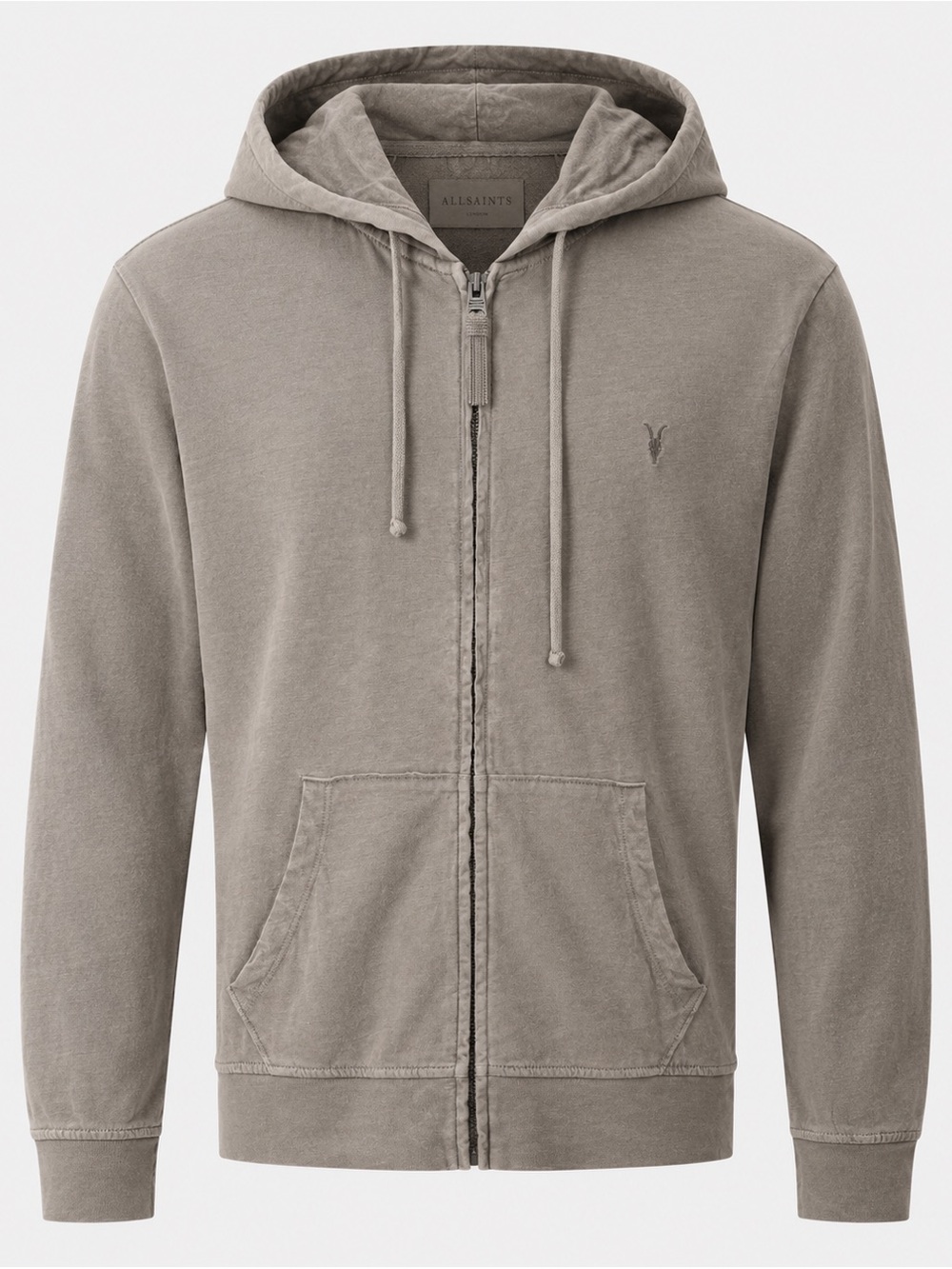 All Saints Men's Zip-Up Cotton Hoodie